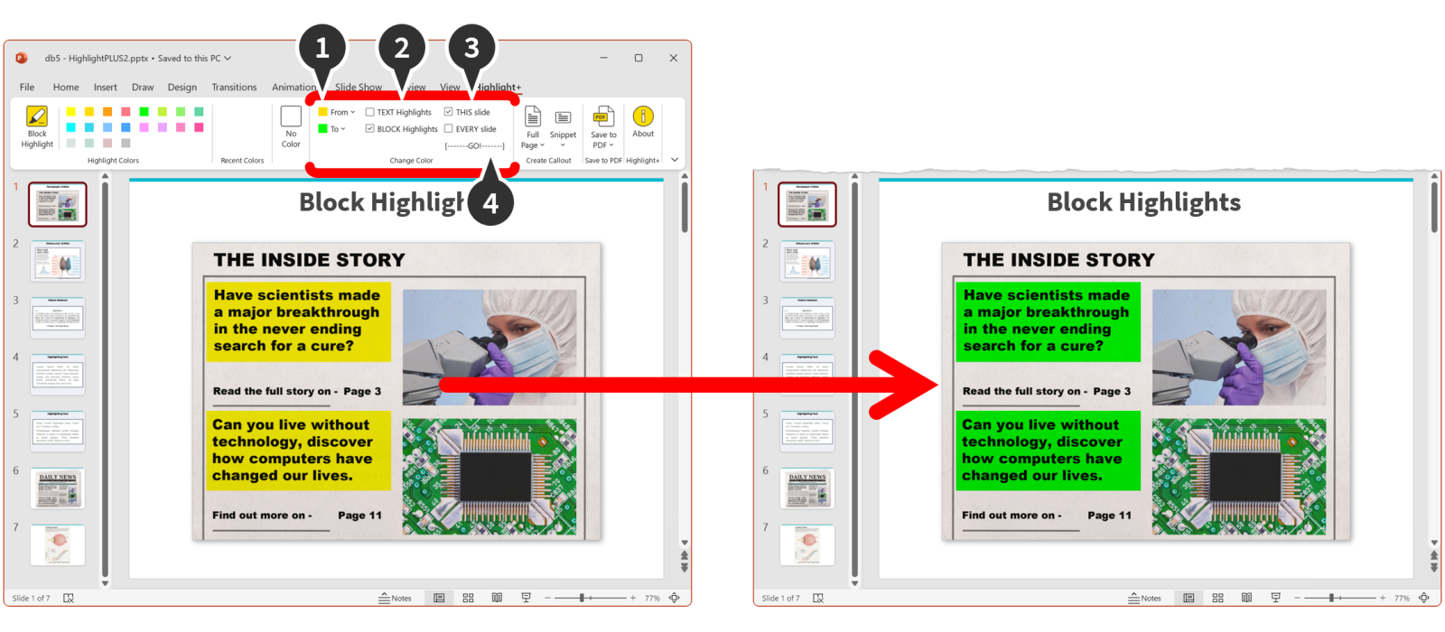 Change Text and Block Highlight Colors, Globally ChangeHighlightColorsGlobally