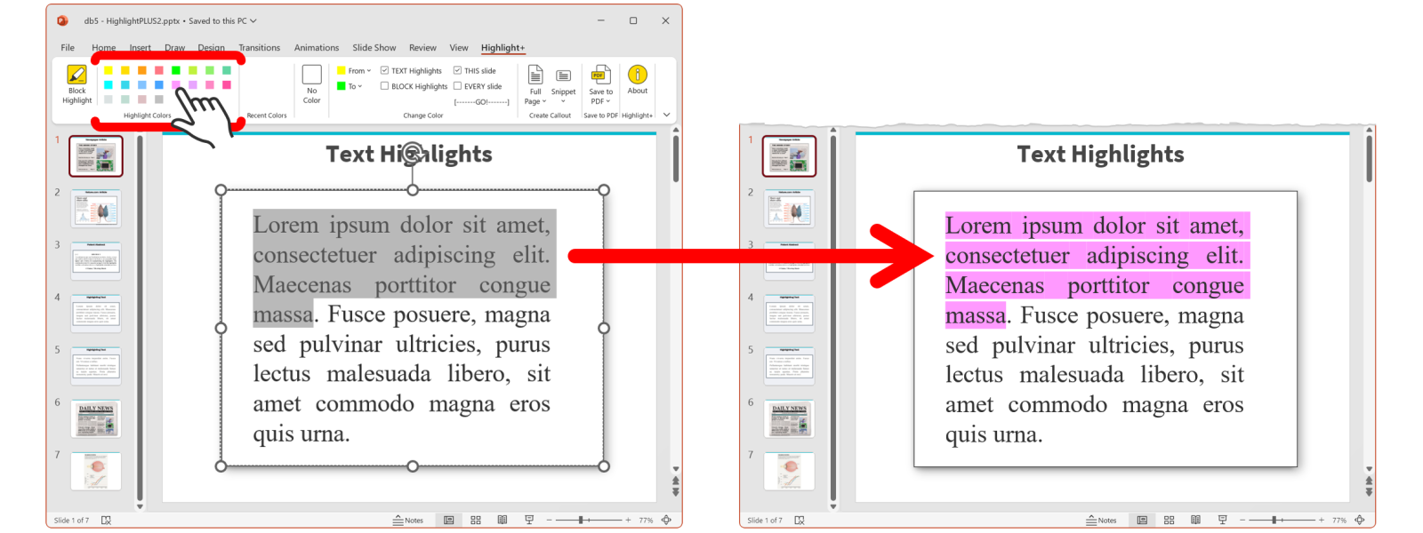 AddChangeTextHighlighting