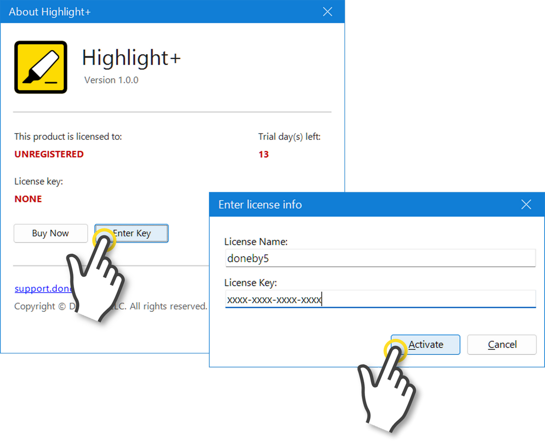Activate Highlight+