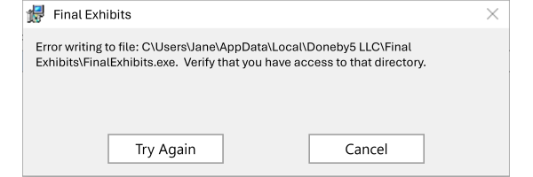 Error Writing to File ErrorWritingtoFile