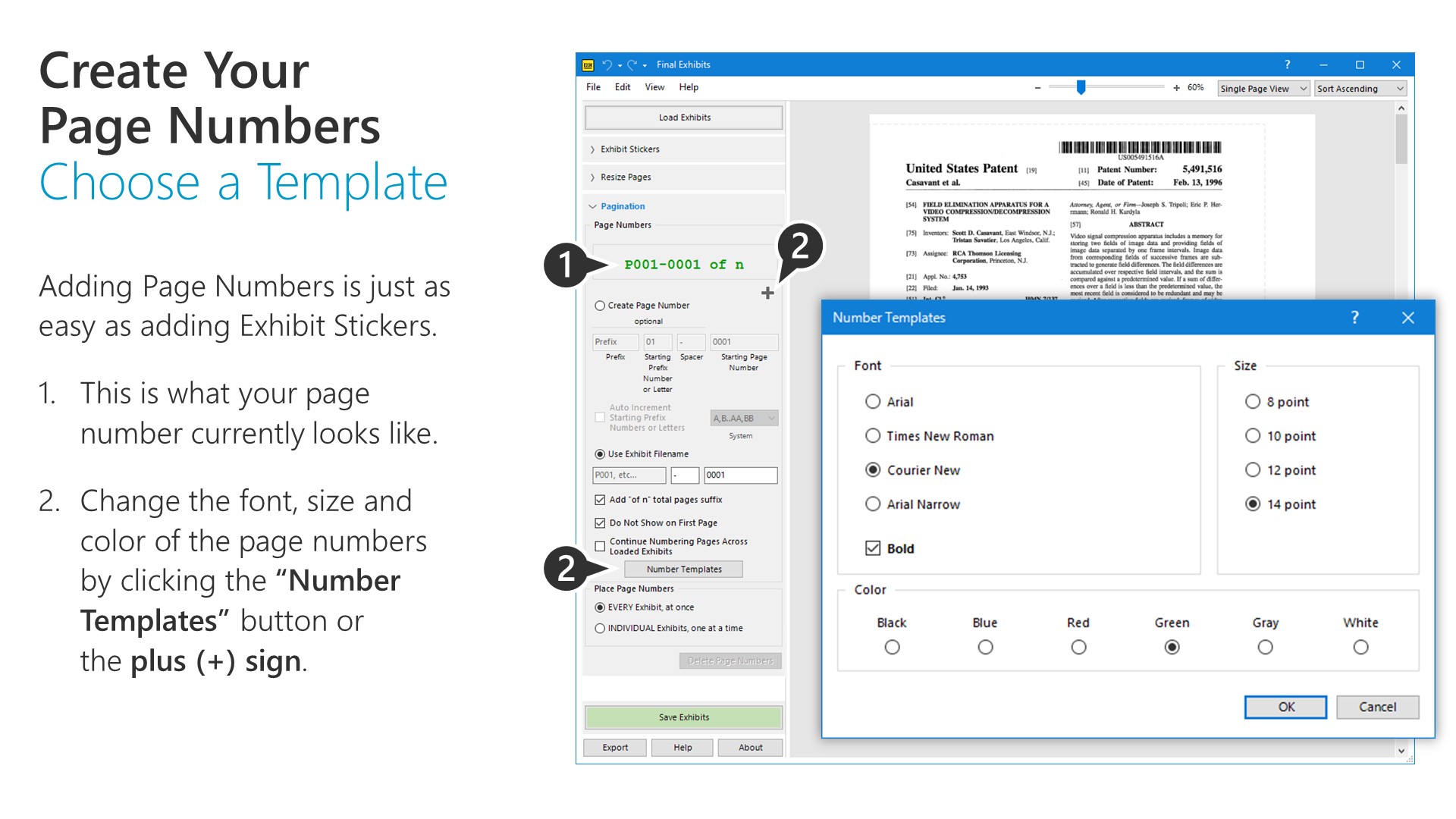 Create Your Page Numbers Choose a Template FE198_20