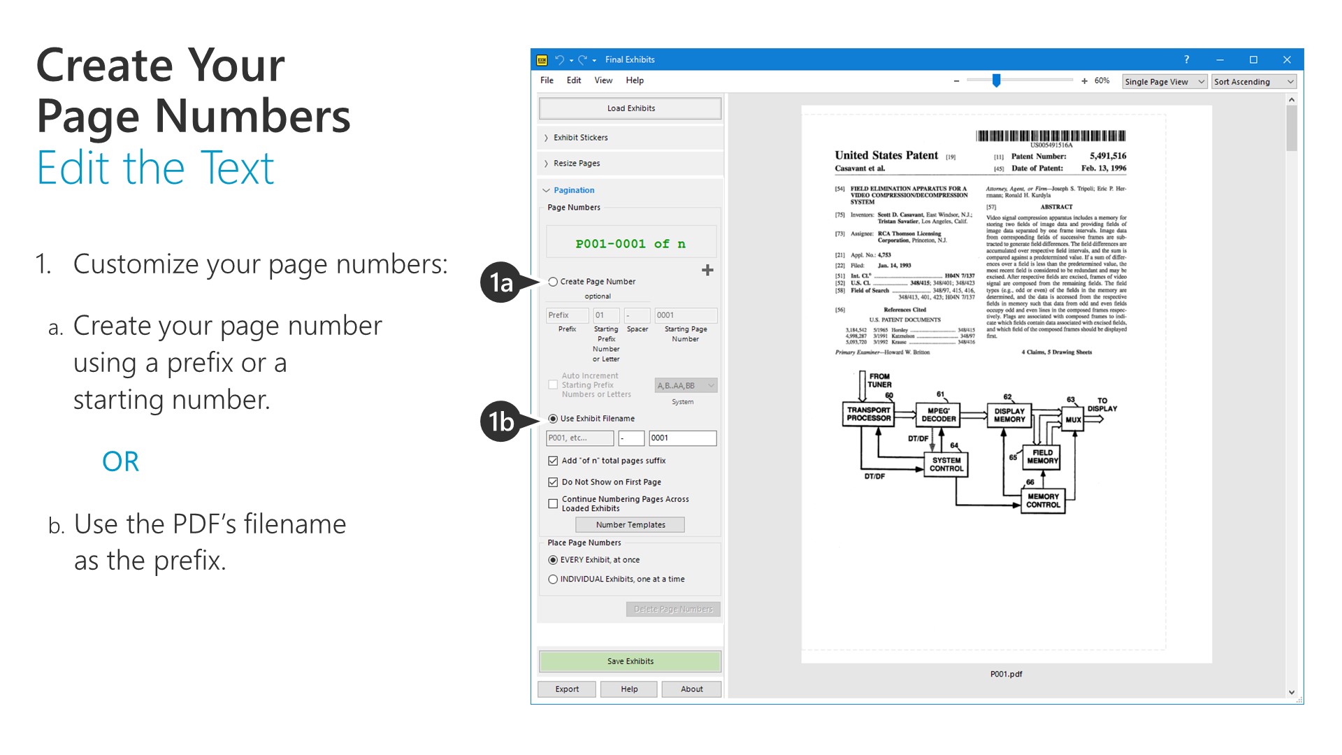 Create Your Page Numbers Edit the Text FE198_21