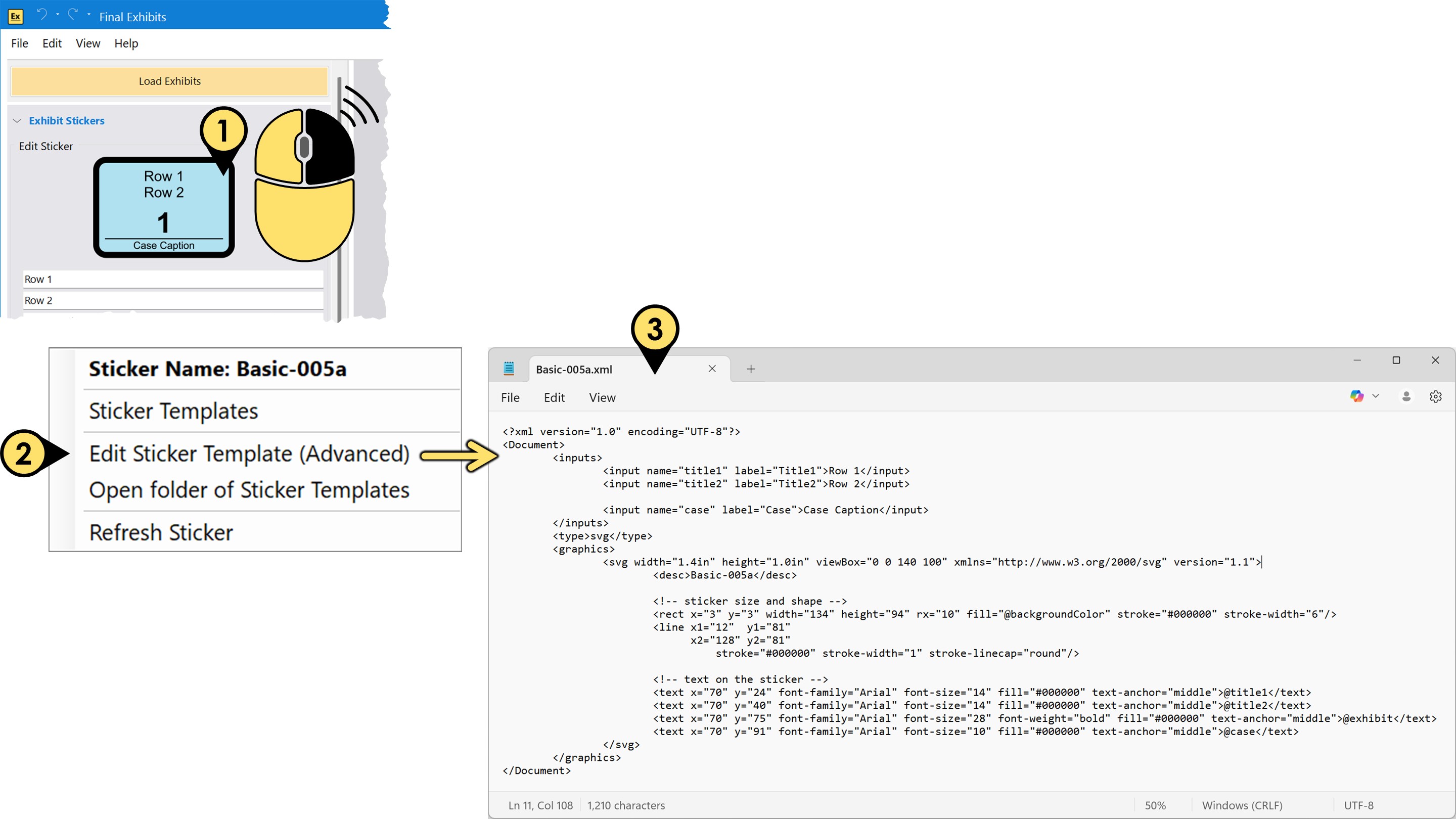 Open Individual Sticker XML File changefont1