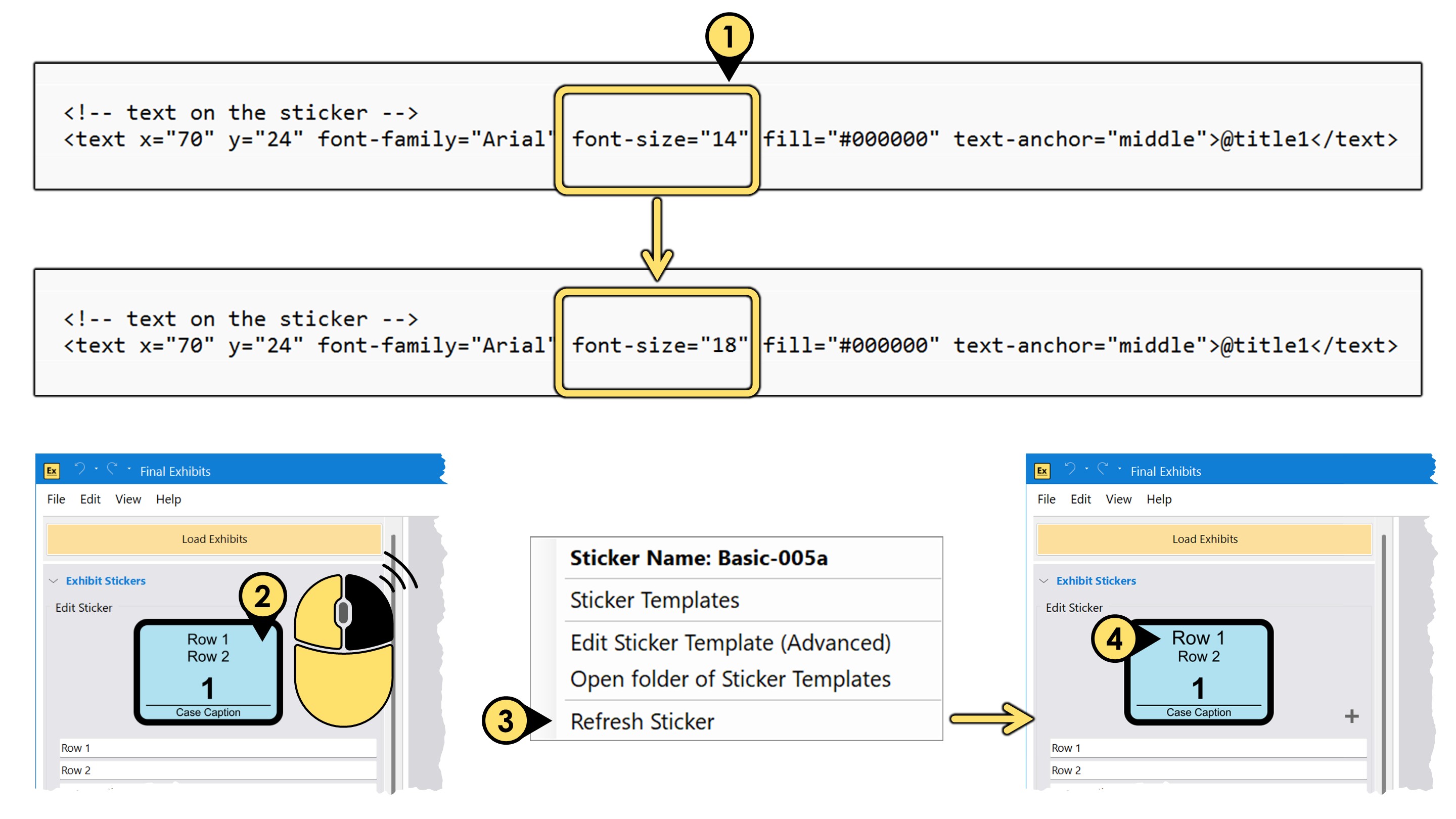 Changing the font size changefont3