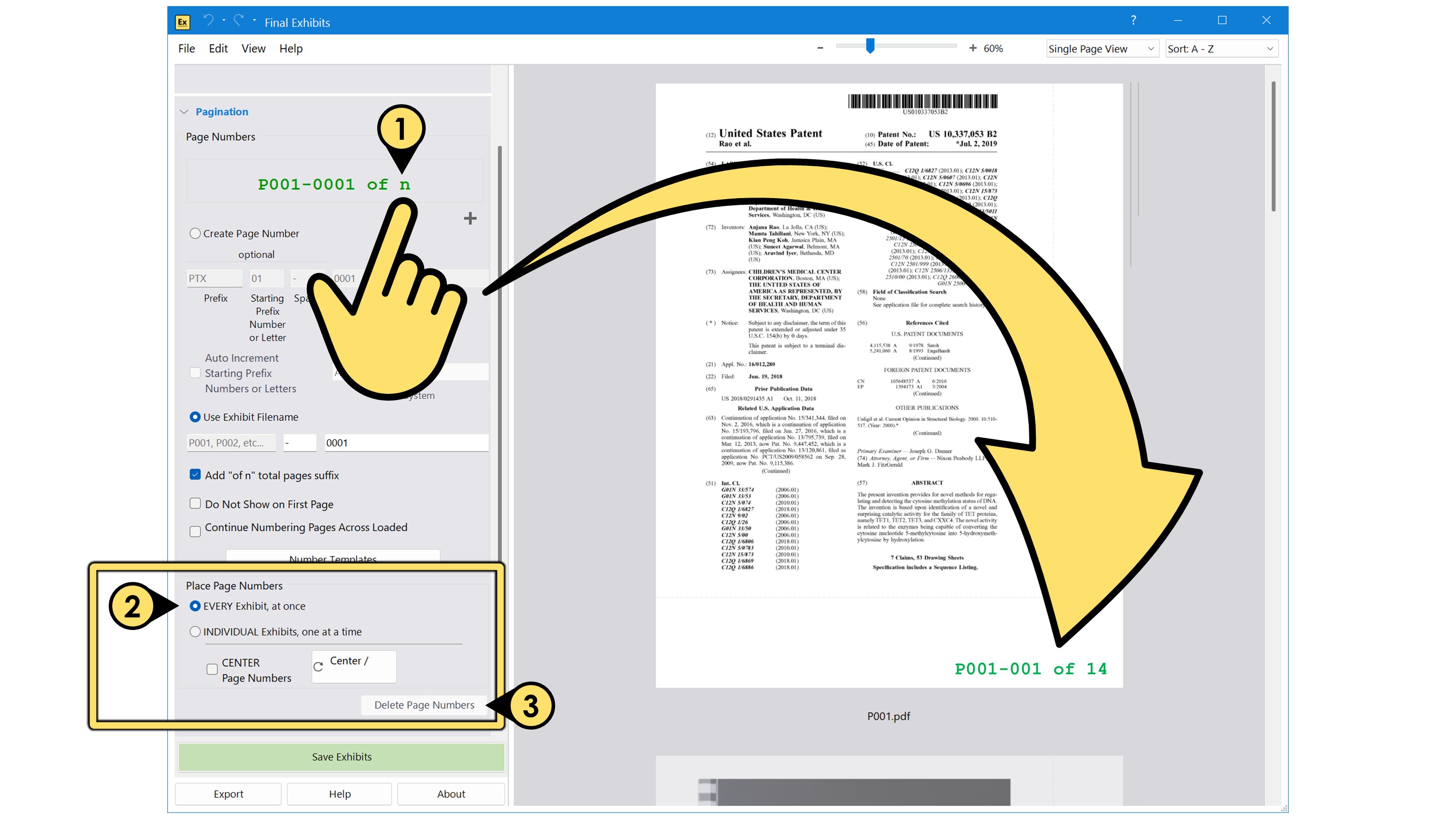 Drag and Drop your customized page number pagination7