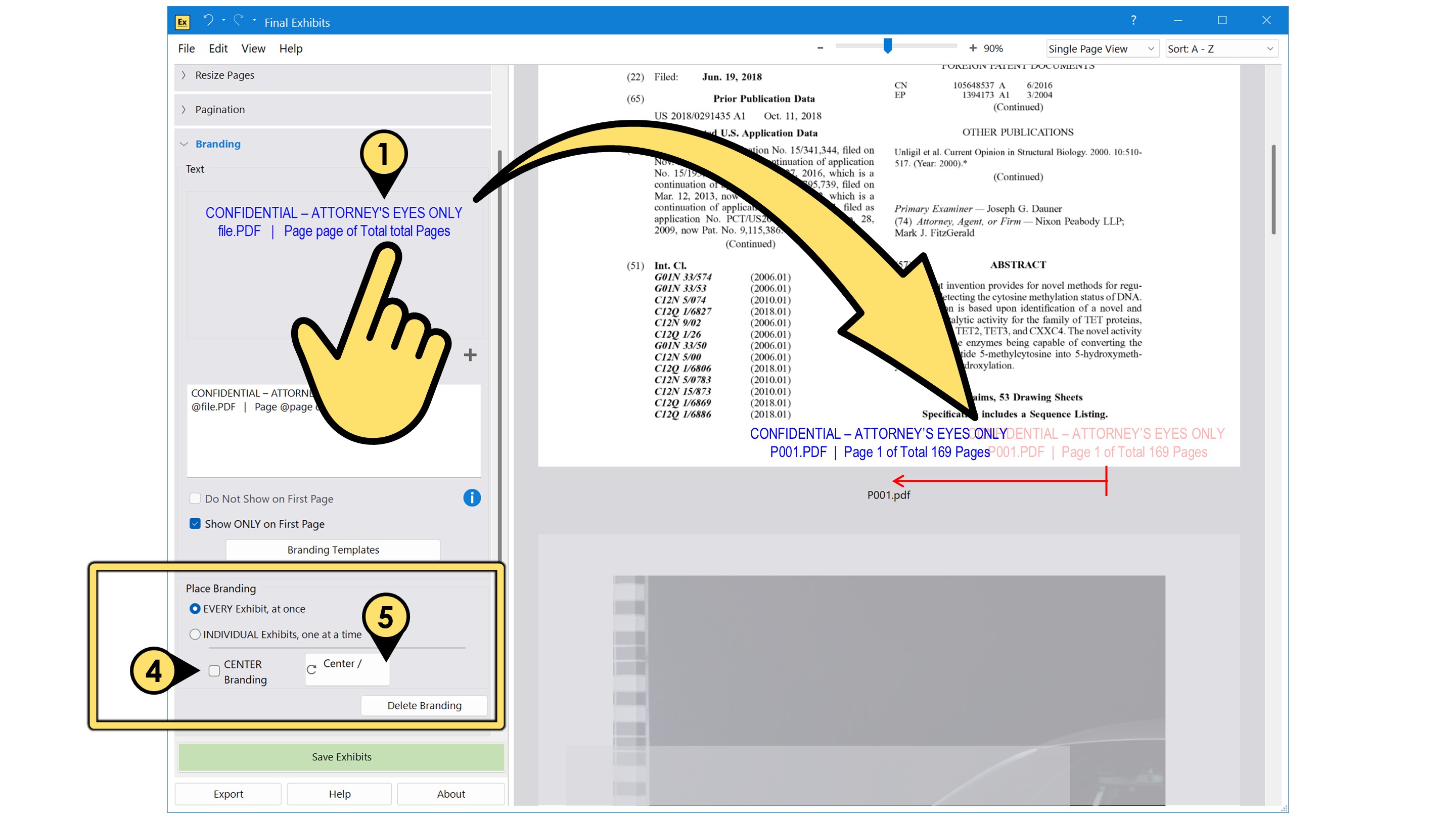 Center your page numbers branding9