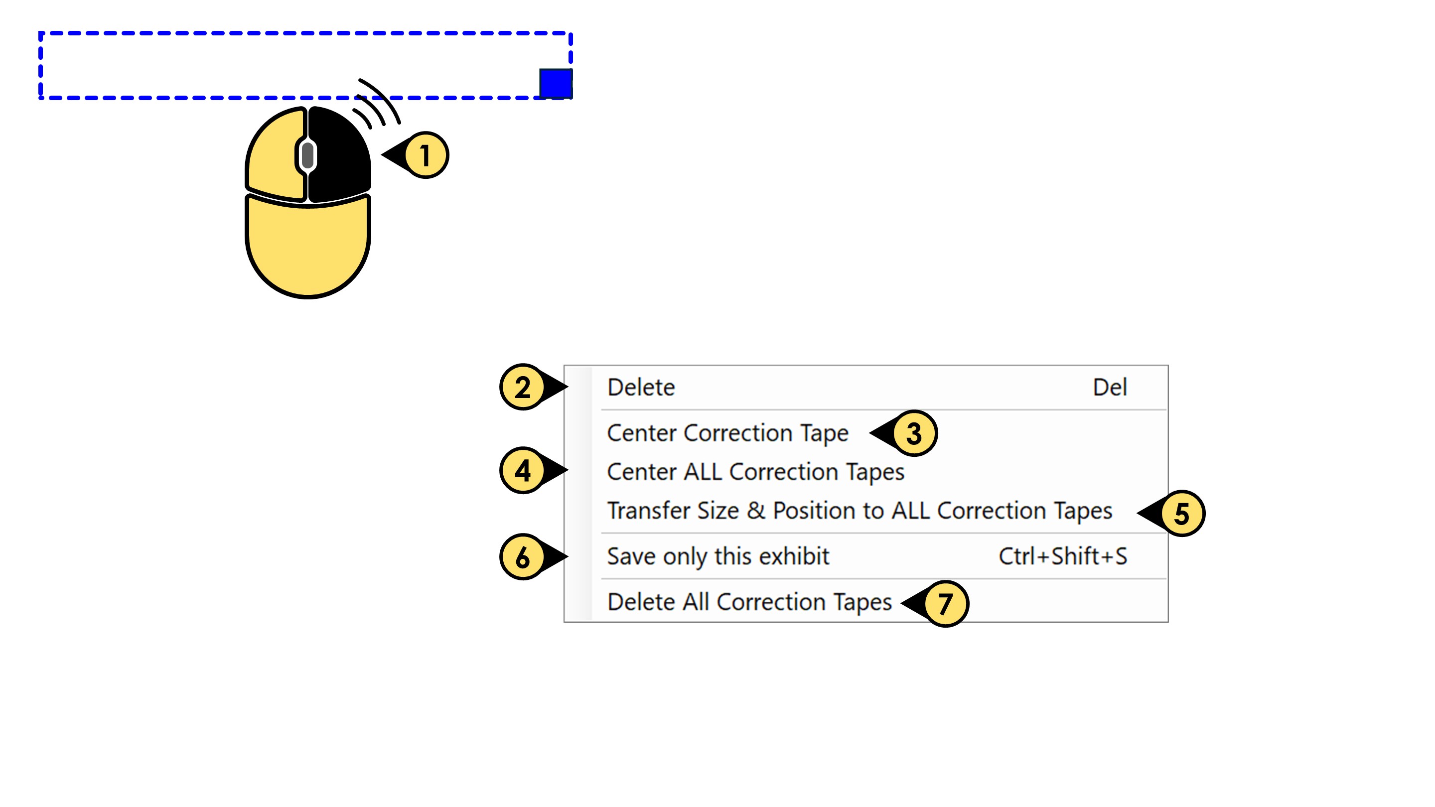 Correction Tape Edit options in Final Exhibits 2 ctape6