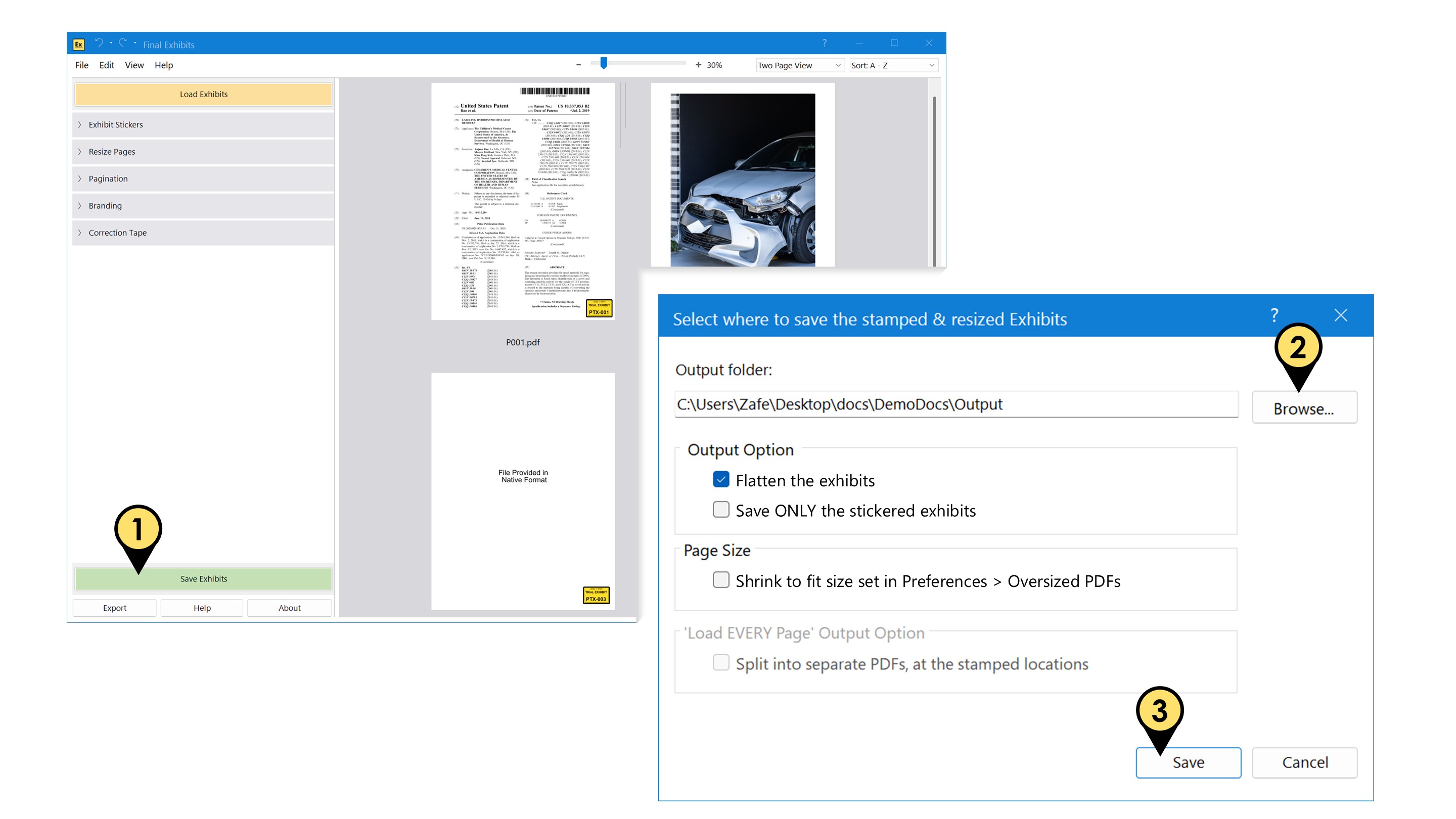 Saving Your Stamped Exhibits saving1