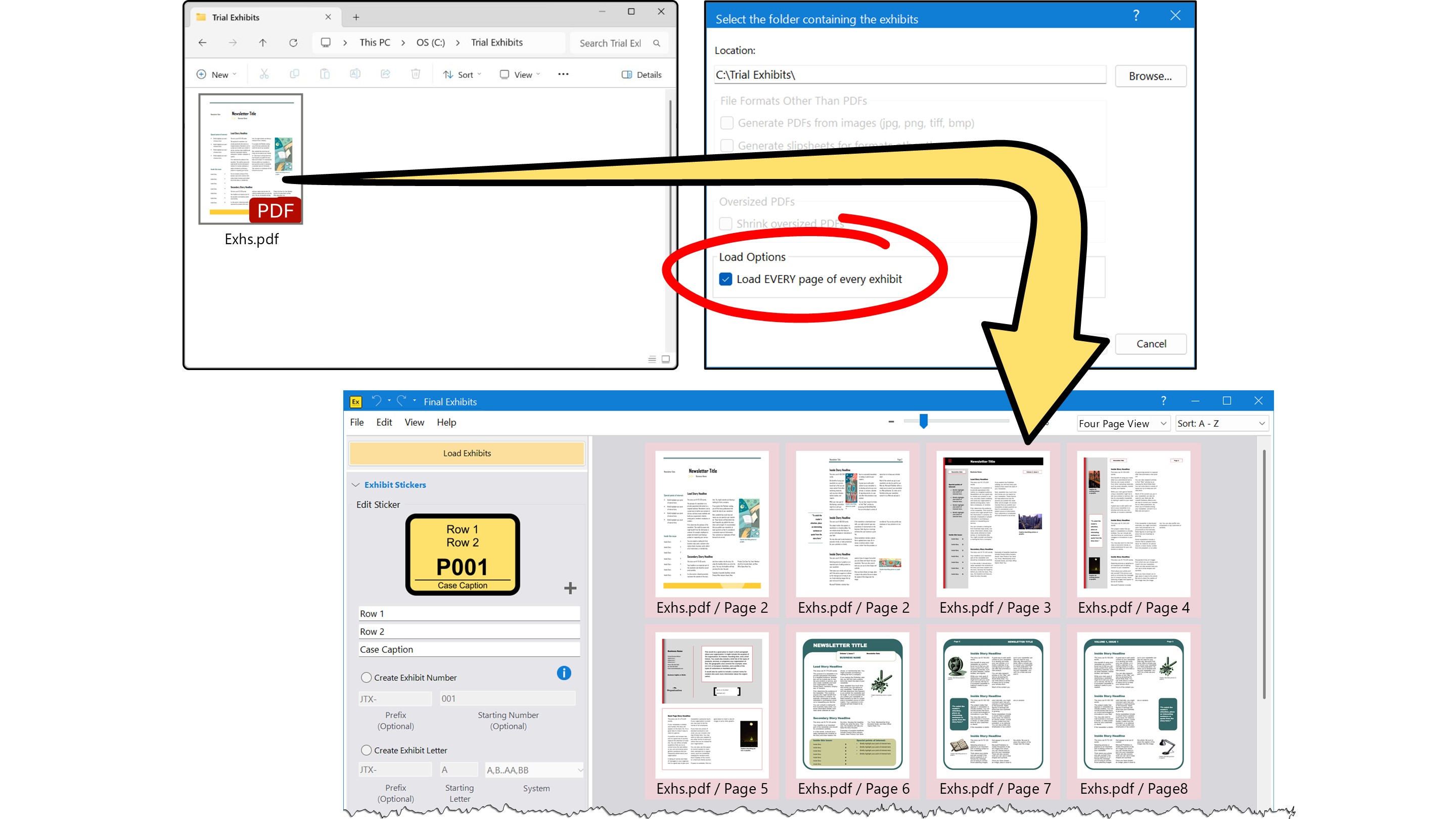Load every page of your exhibit saving4